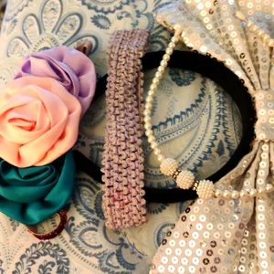 2 Headbands & 1 Head accessory And 1 Big bow accessory